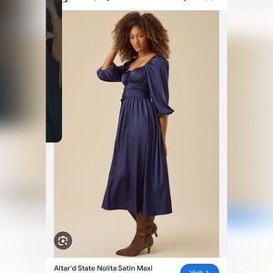 Altard State Navy Blue Midi Dress NWT S